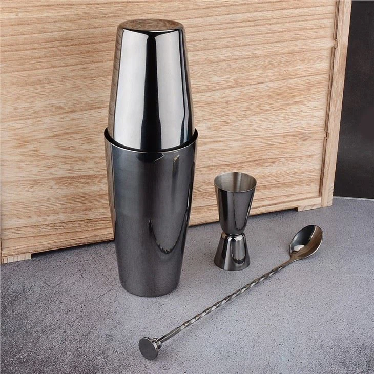 3 Piece Boston Cocktail Shaker Set