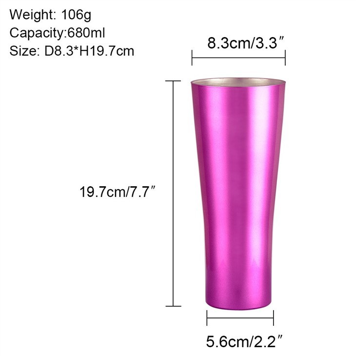 KLP - ALUC-034 - 680 ML Purple Aluminum Cup